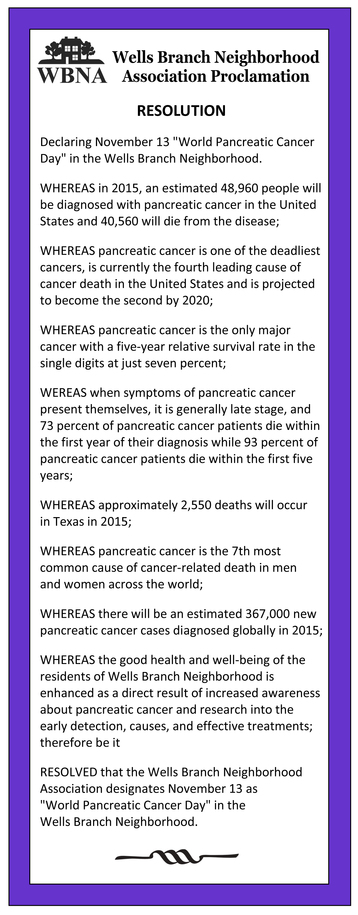 World Pancreatic Cancer Day purple copy